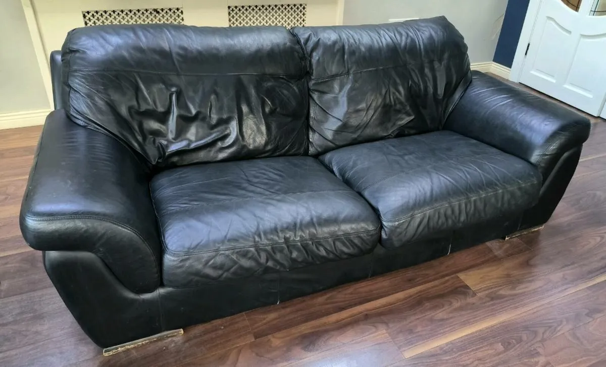 3 Seater & 2 Seater Leather Sofa - Image 1