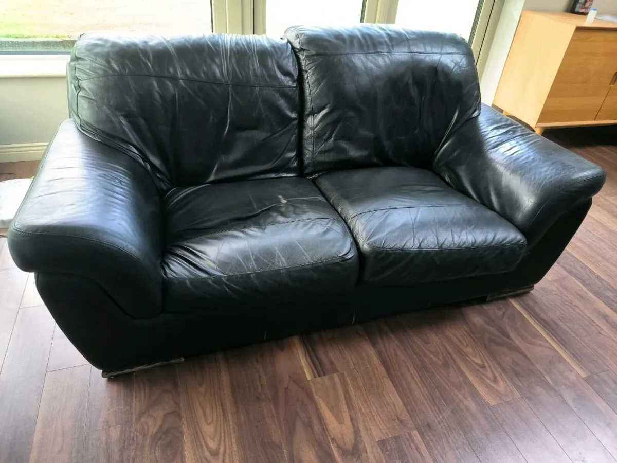 3 Seater & 2 Seater Leather Sofa - Image 3