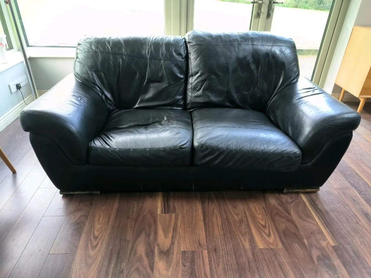 3 Seater & 2 Seater Leather Sofa - Image 4