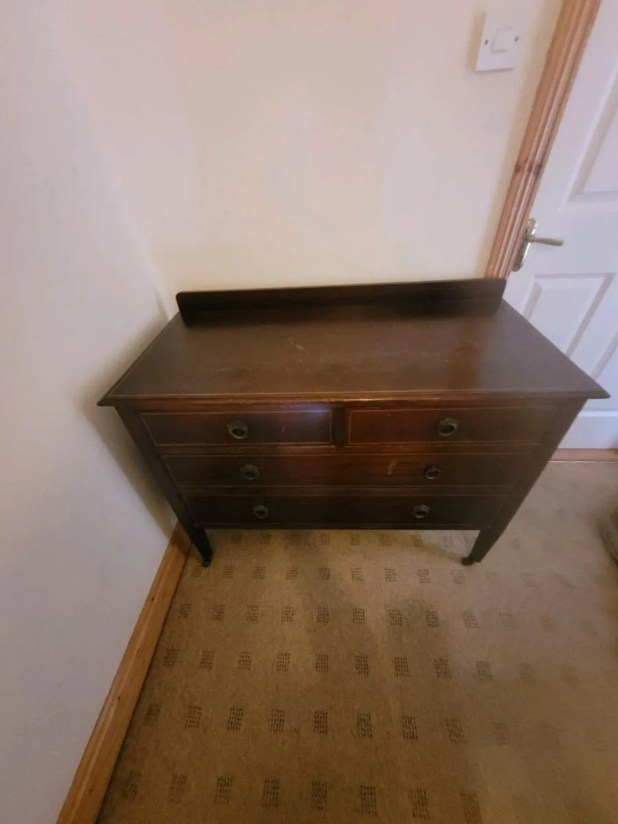 Solid Mahogany Vintage Chest of Drawers – Original - Image 2