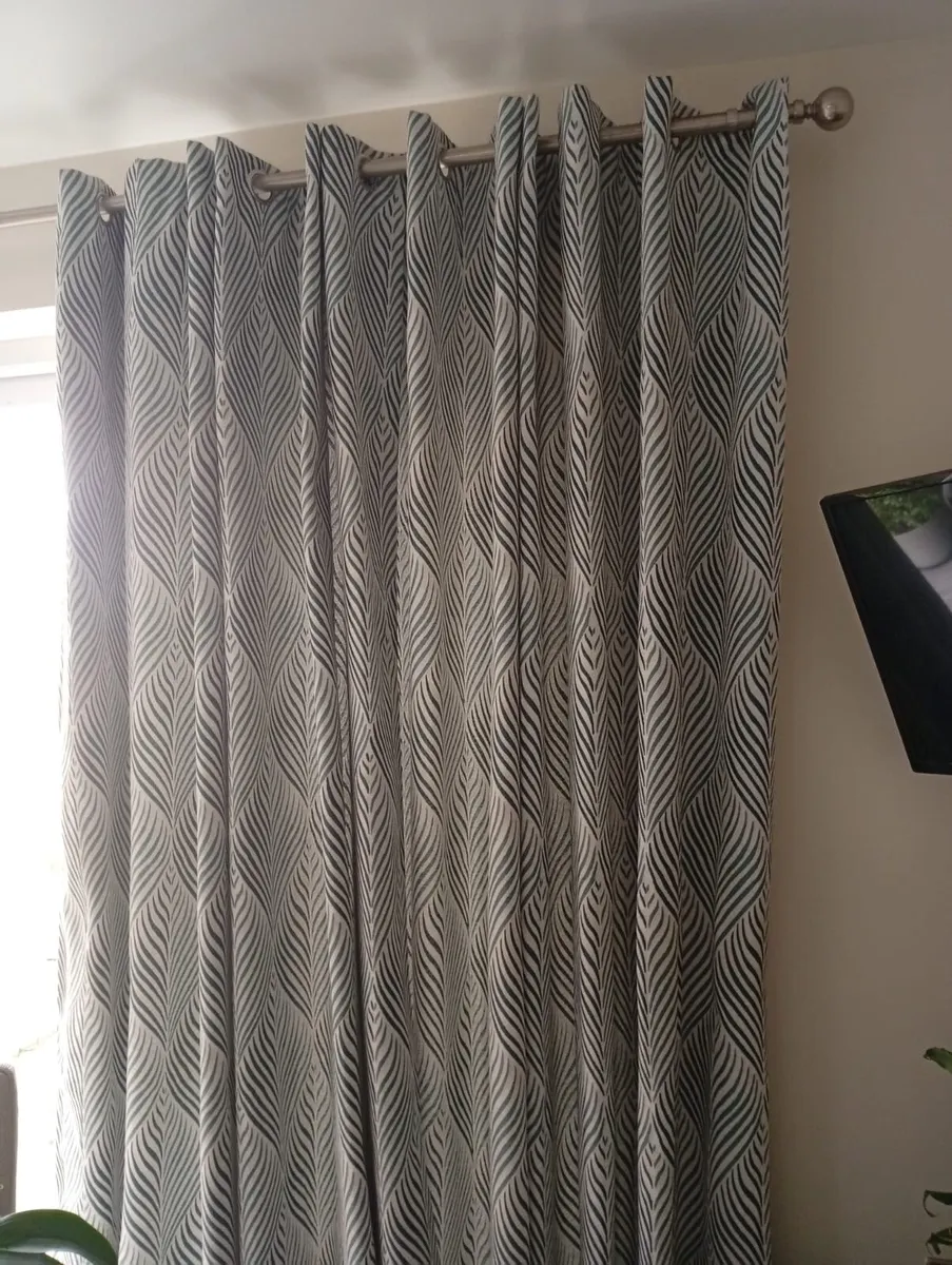 Teal (green) & White Curtains