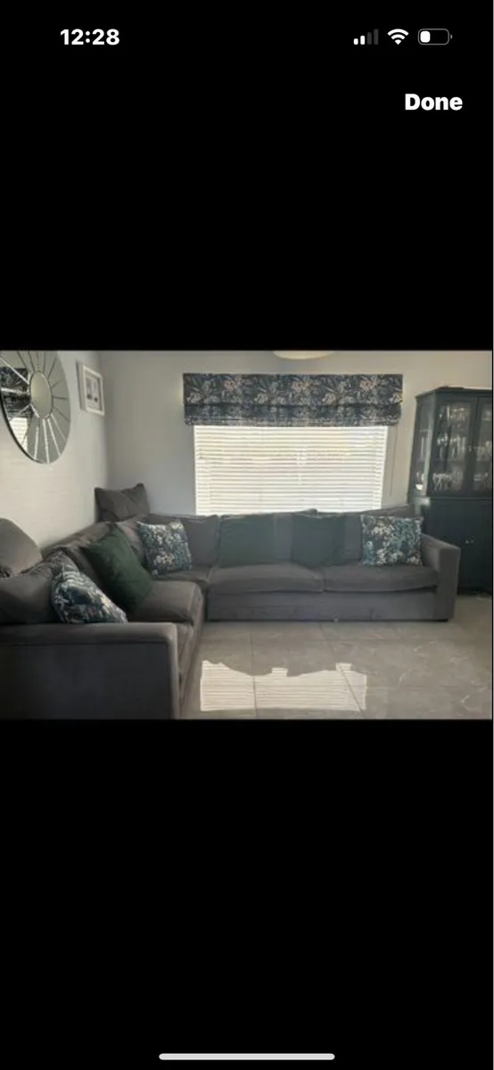 Grey corner sofa couch - Image 1