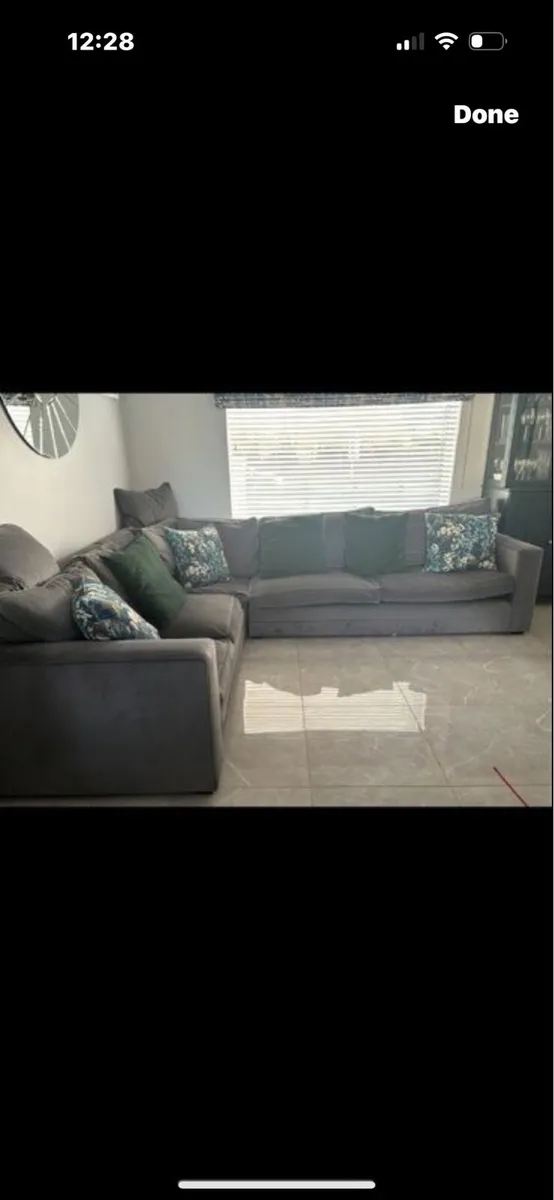 Grey corner sofa couch - Image 2