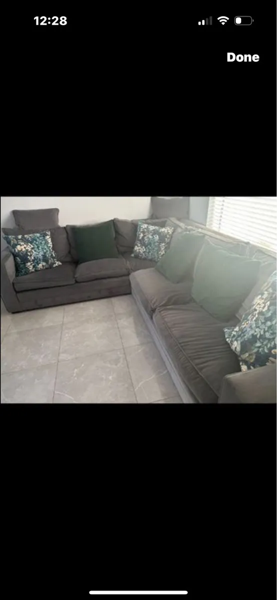 Grey corner sofa couch - Image 3