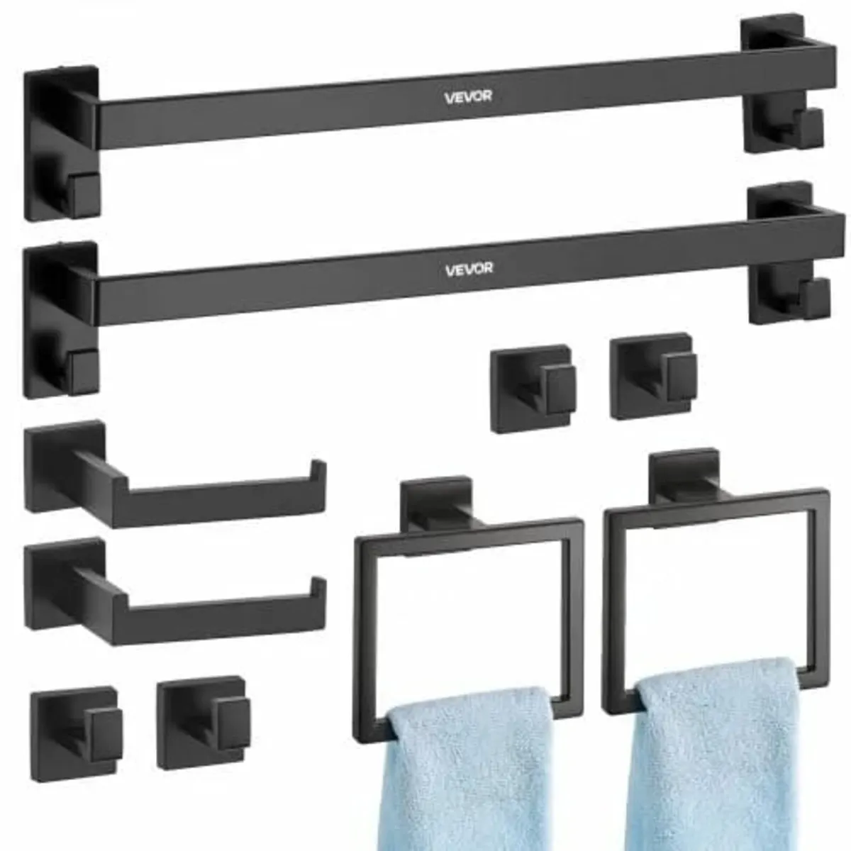 Matte Black Bathroom Hardware Set, 10-Piece Bathro - Image 1