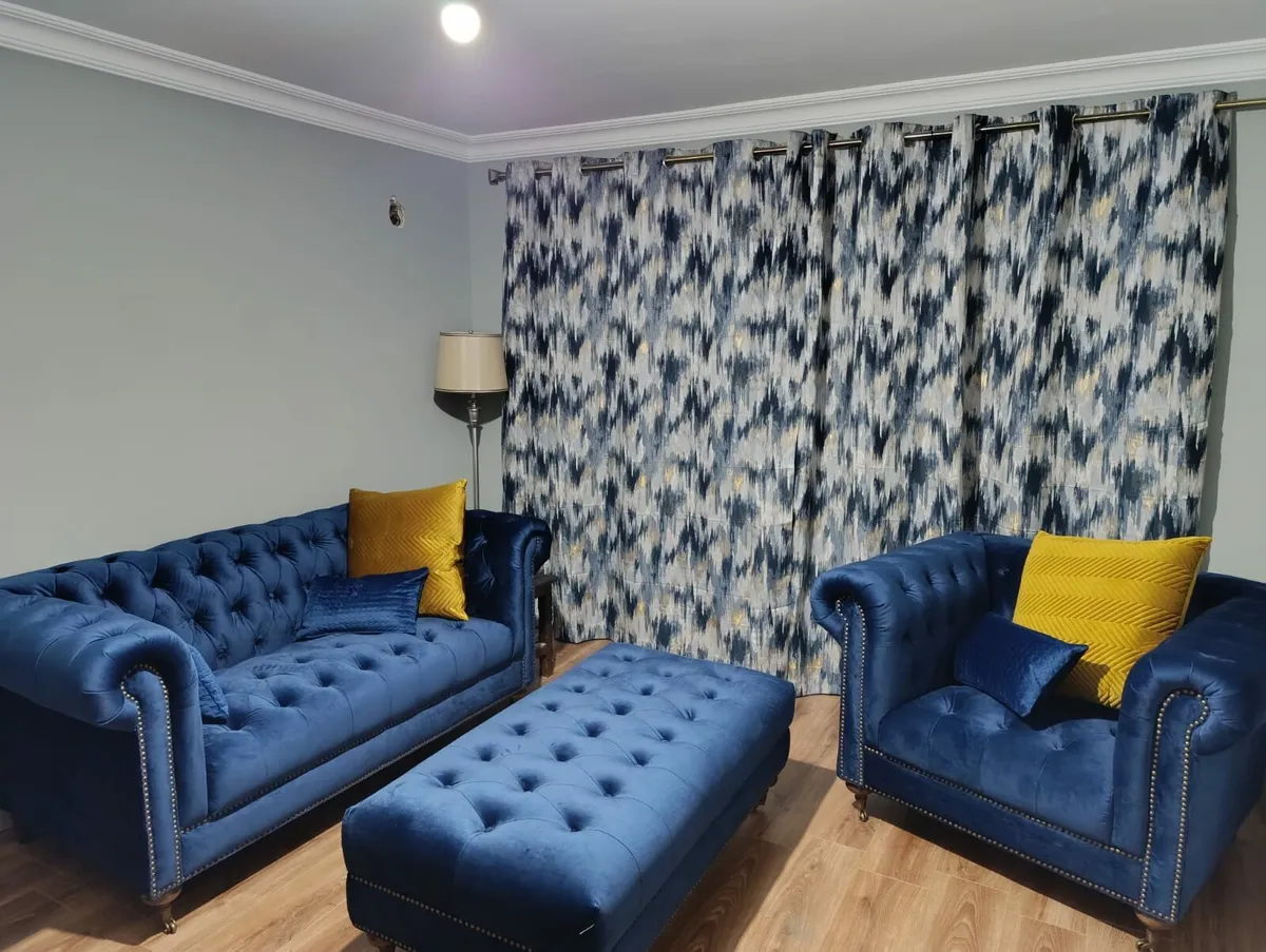 Sofa, armchair and footstool - Image 1