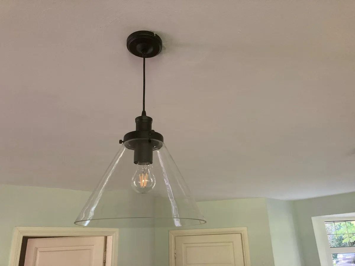 Pendant light with glass shade (3 available) - Image 2