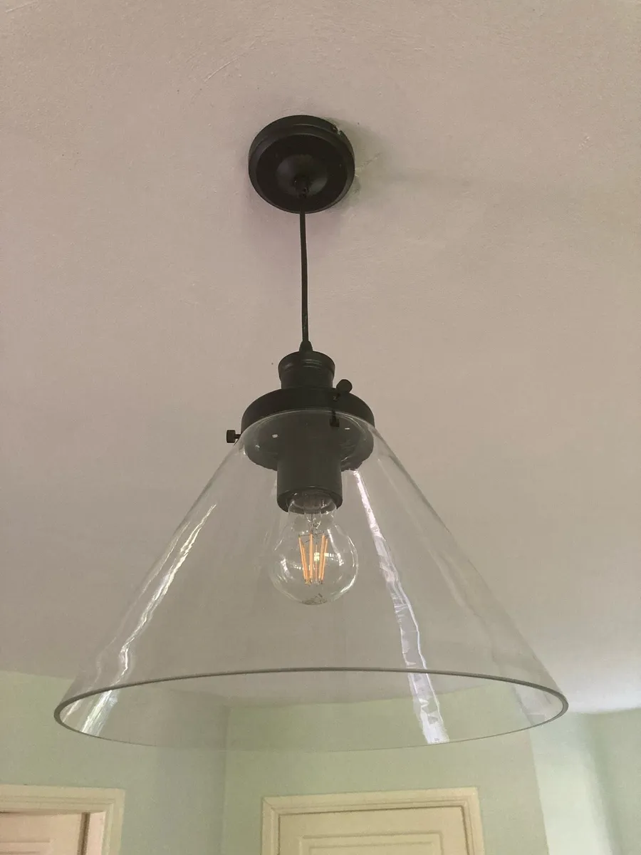 Pendant light with glass shade (3 available) - Image 3