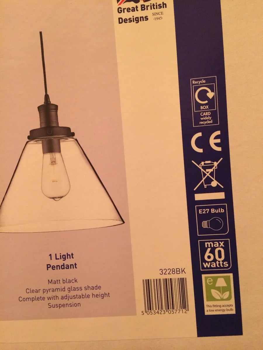 Pendant light with glass shade (3 available) - Image 4