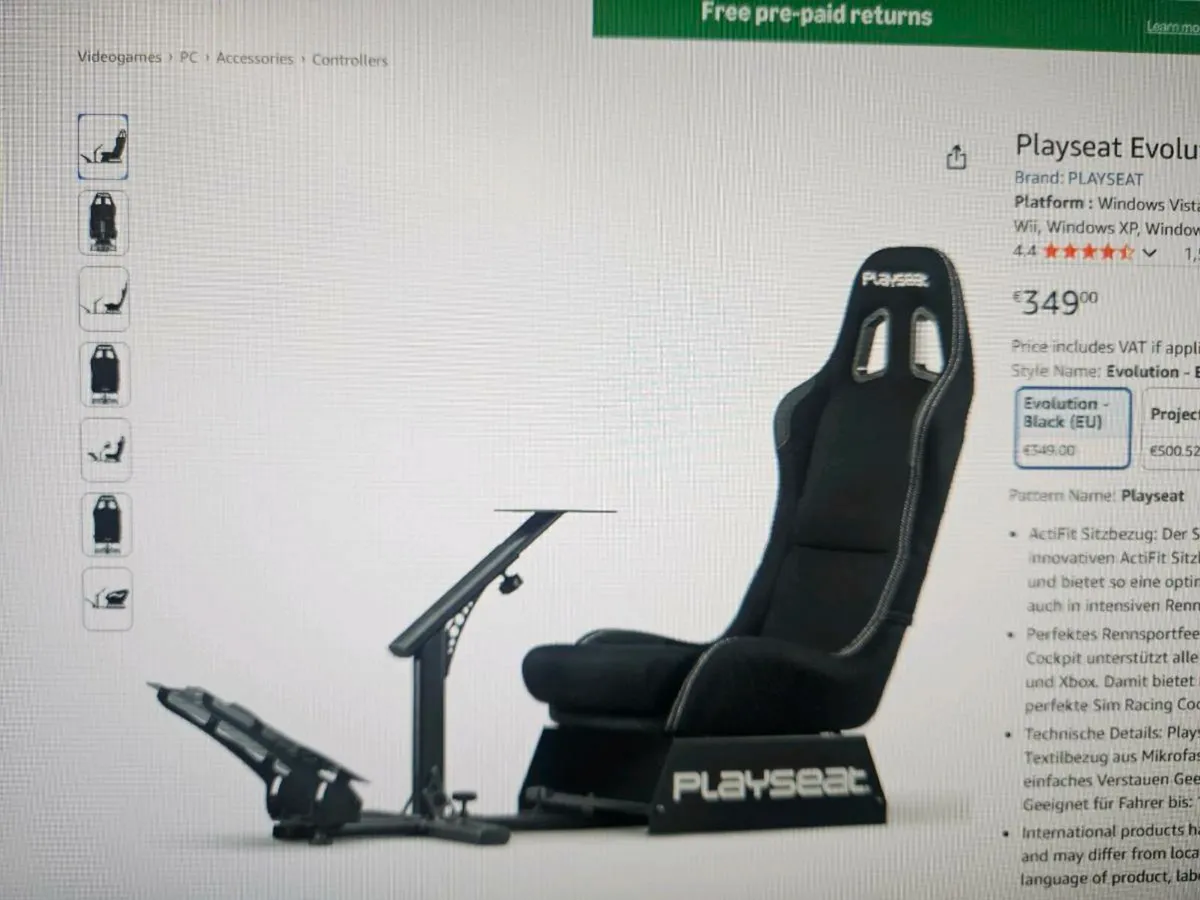 Playseat gaming seat Thrustmaster wheel & pedals - Image 1