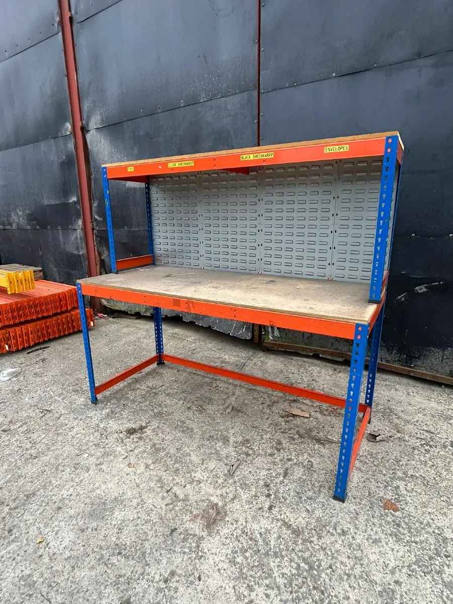 6ft work bench with louvre panels - Image 1