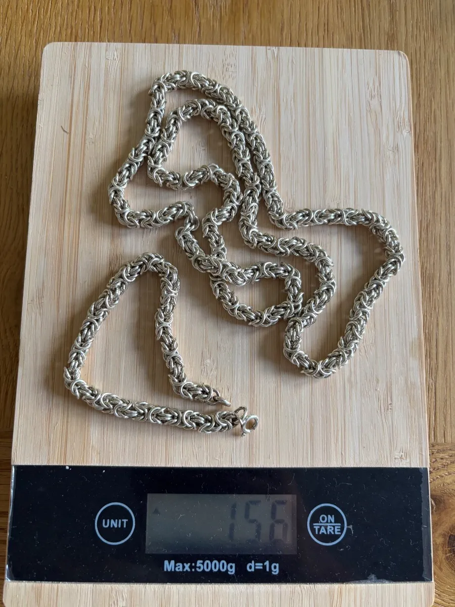 Silver king  chain & bracelet set - Image 3