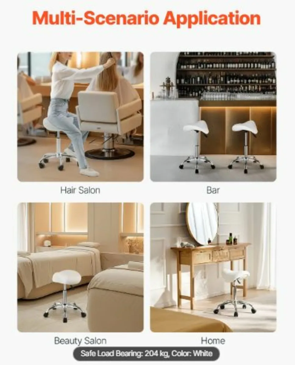 Saddle Stool with Wheels, 450 LBS Weight Capacity - Image 2