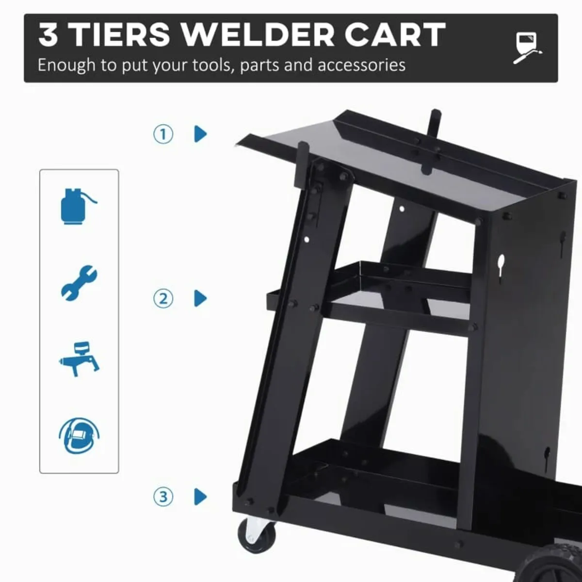Welding Cart Welder Trolley Garage for Gas Bottles - Image 4
