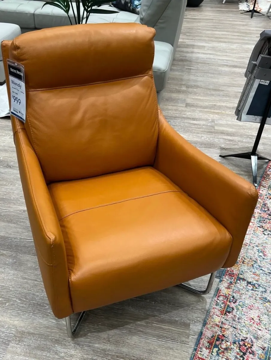 AS NEW LEATHER CHAIRS TWO