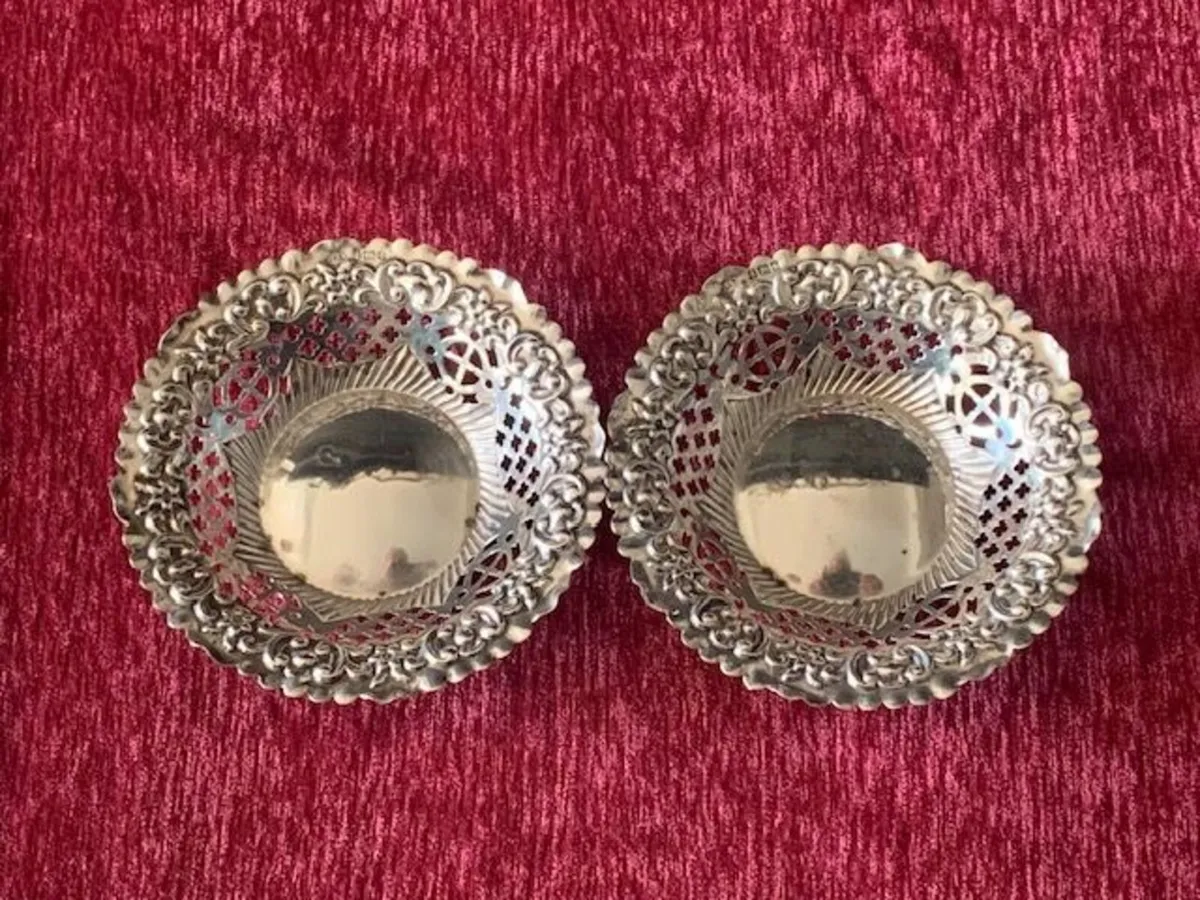 2 Silver Bon Bon Dishes - Image 1
