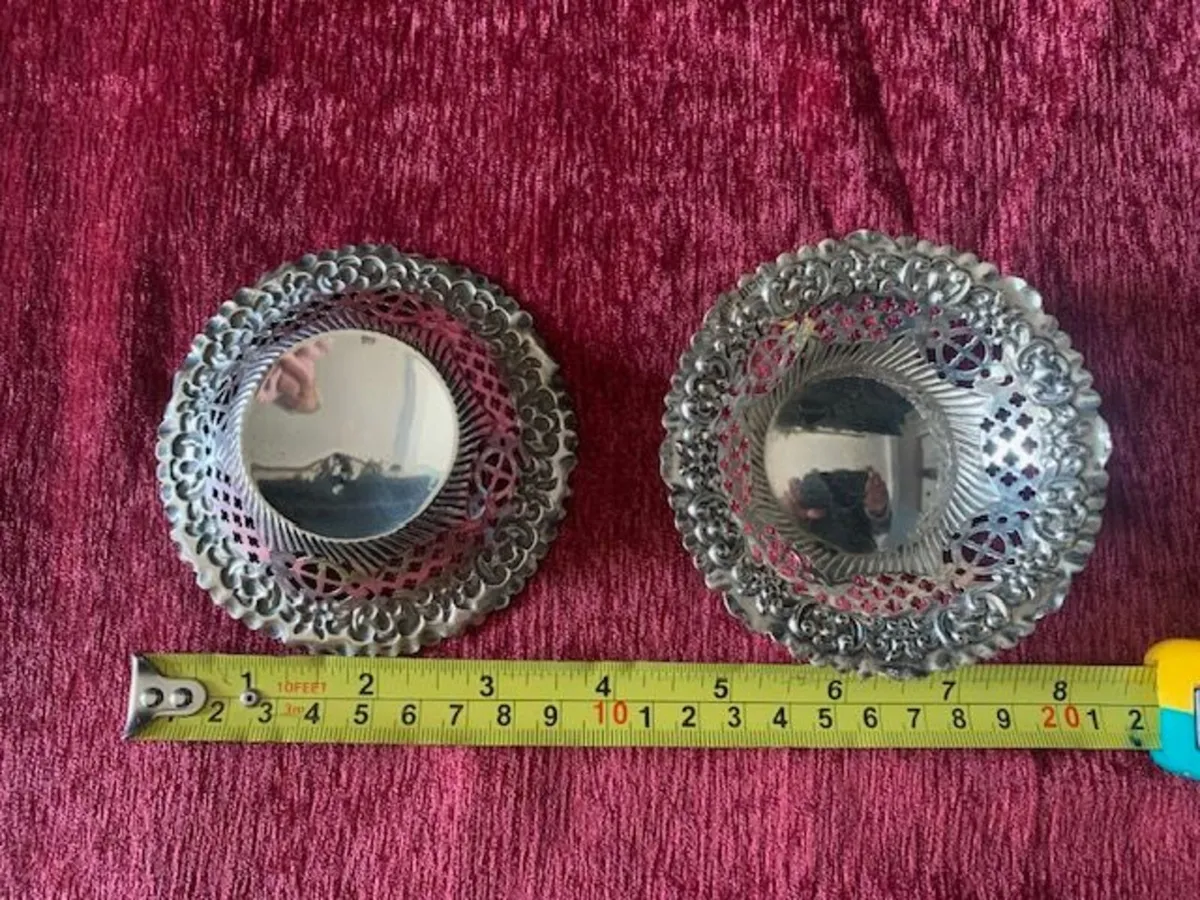 2 Silver Bon Bon Dishes - Image 2