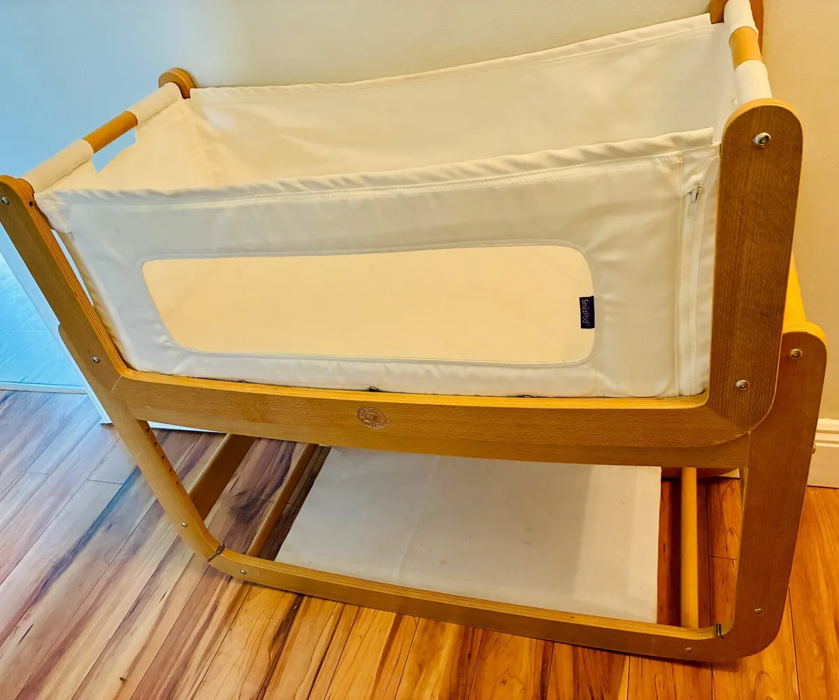 Snuzpod 2 Bedside Crib + Natural Mattress - Image 1