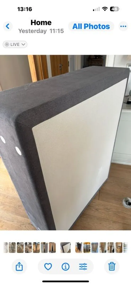 Small double 4ft divan as new, grey, with two drawers (same side) - Image 1