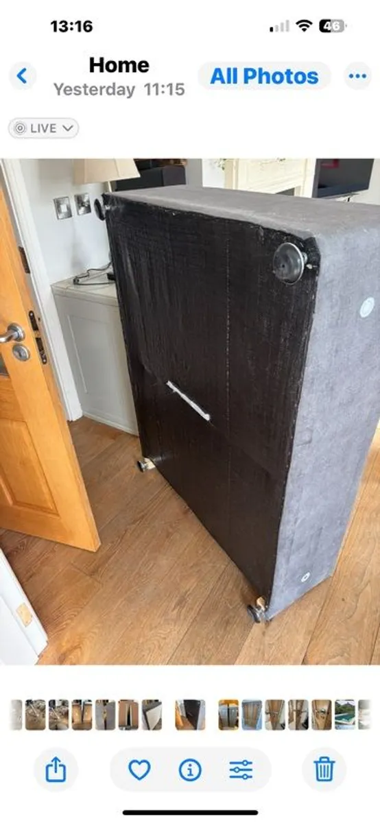 Small double 4ft divan as new, grey, with two drawers (same side) - Image 2