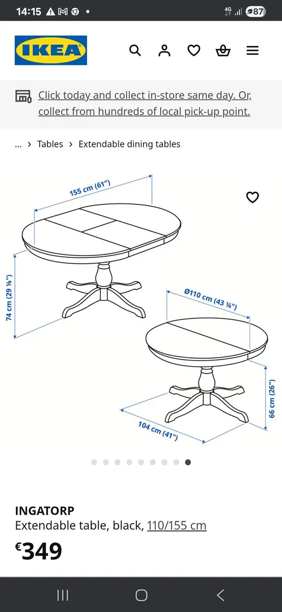 White round extendable dining table - Image 2