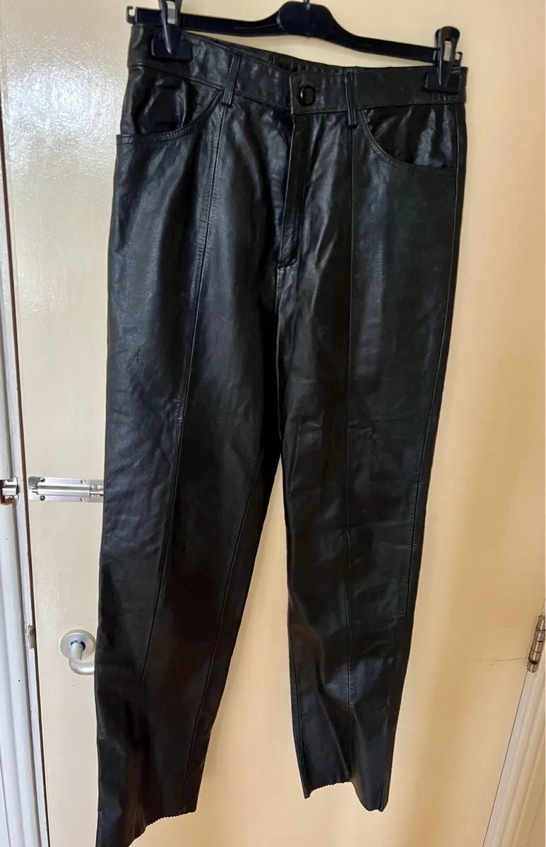 STRAIGHT LEATHER TROUSERS - Image 1