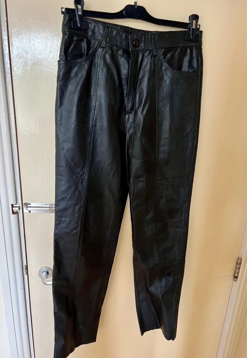 STRAIGHT LEATHER TROUSERS - Image 2