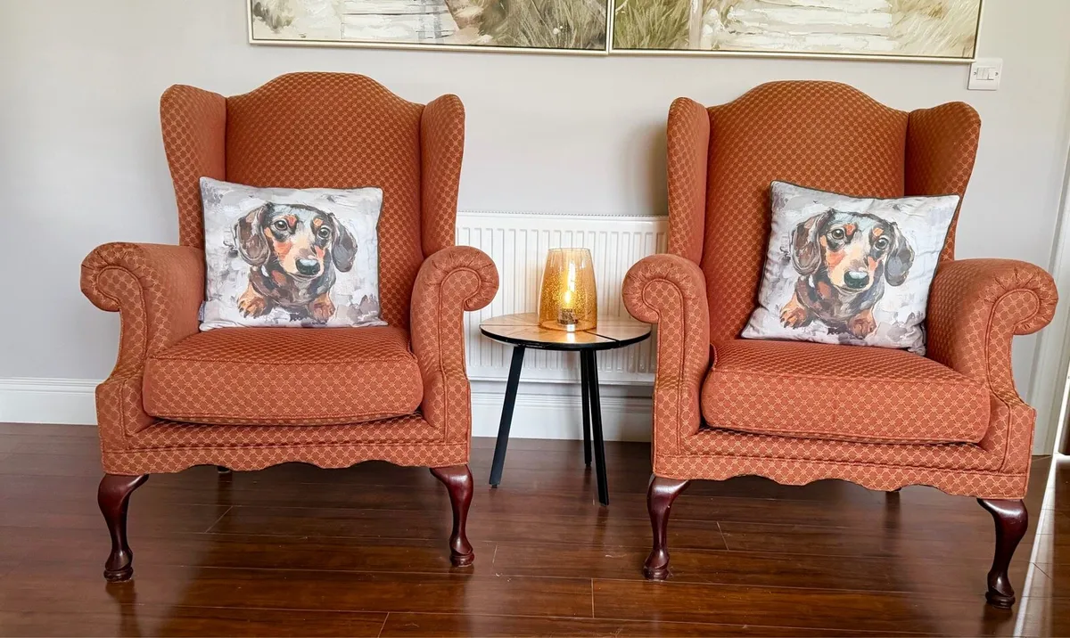 TWO QUEEN ANN ARMCHAIRS - Image 2