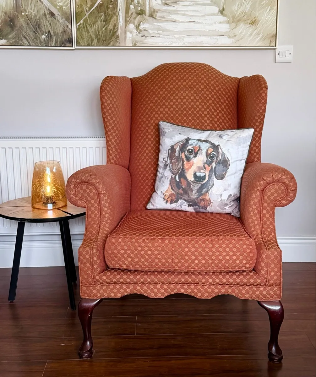 TWO QUEEN ANN ARMCHAIRS - Image 1