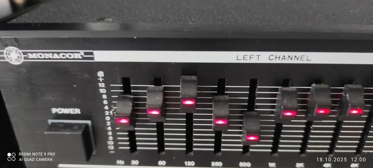 Mega-RAR  !!!  Amazing Monacor GE-2020 2 x 10 Band Graphic Equalizer Analyzer - Vintage - Image 4