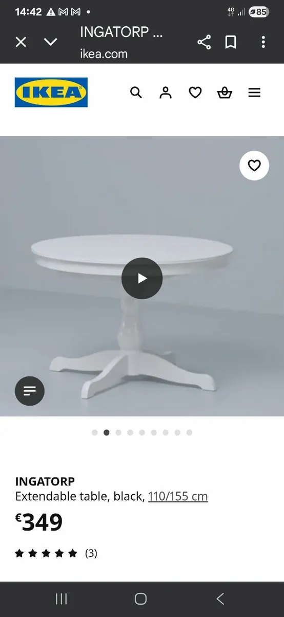 White round extendable dining table - Image 1