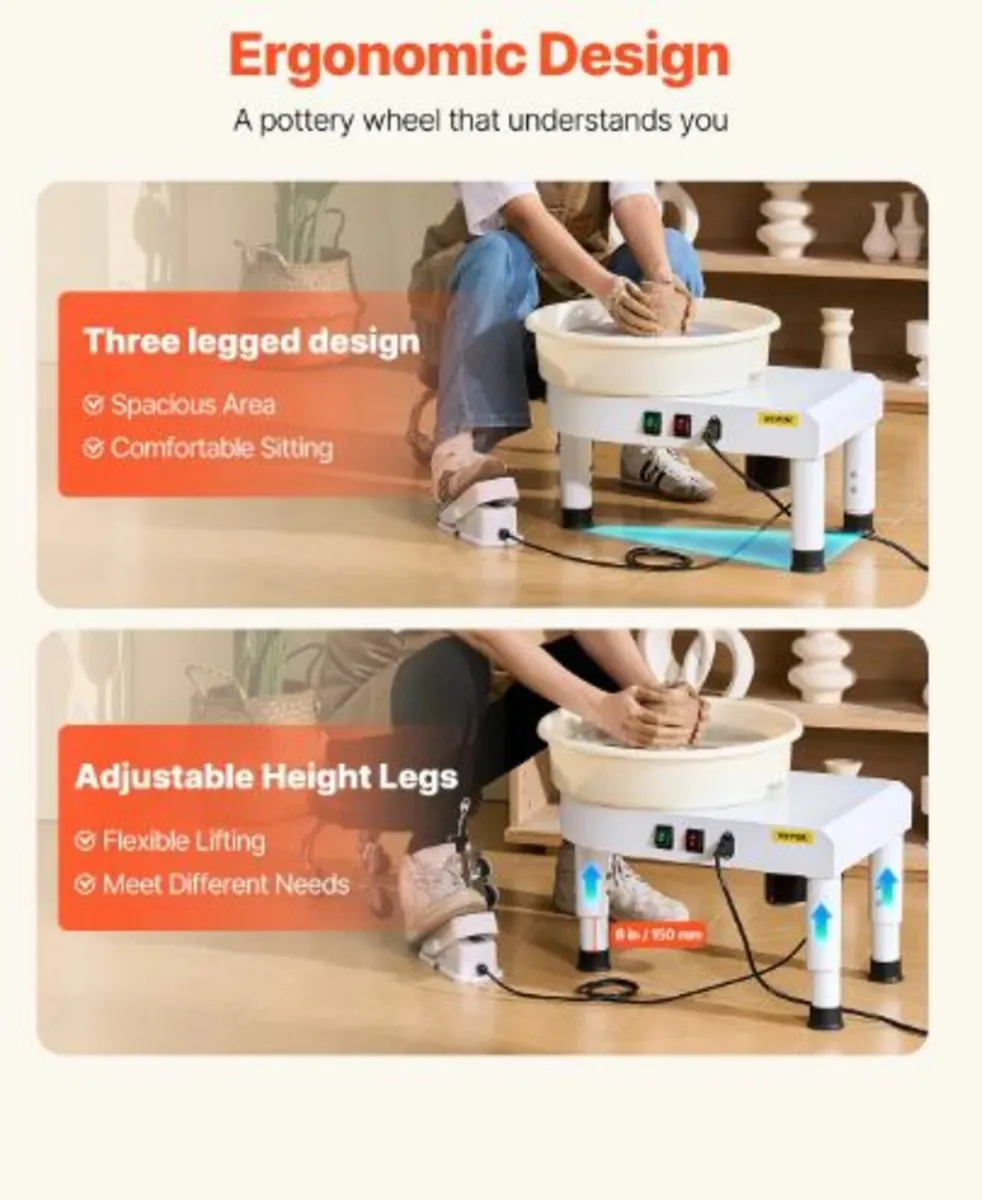 Pottery Wheel, 35 cm Ceramic Wheel Forming Machine - Image 4