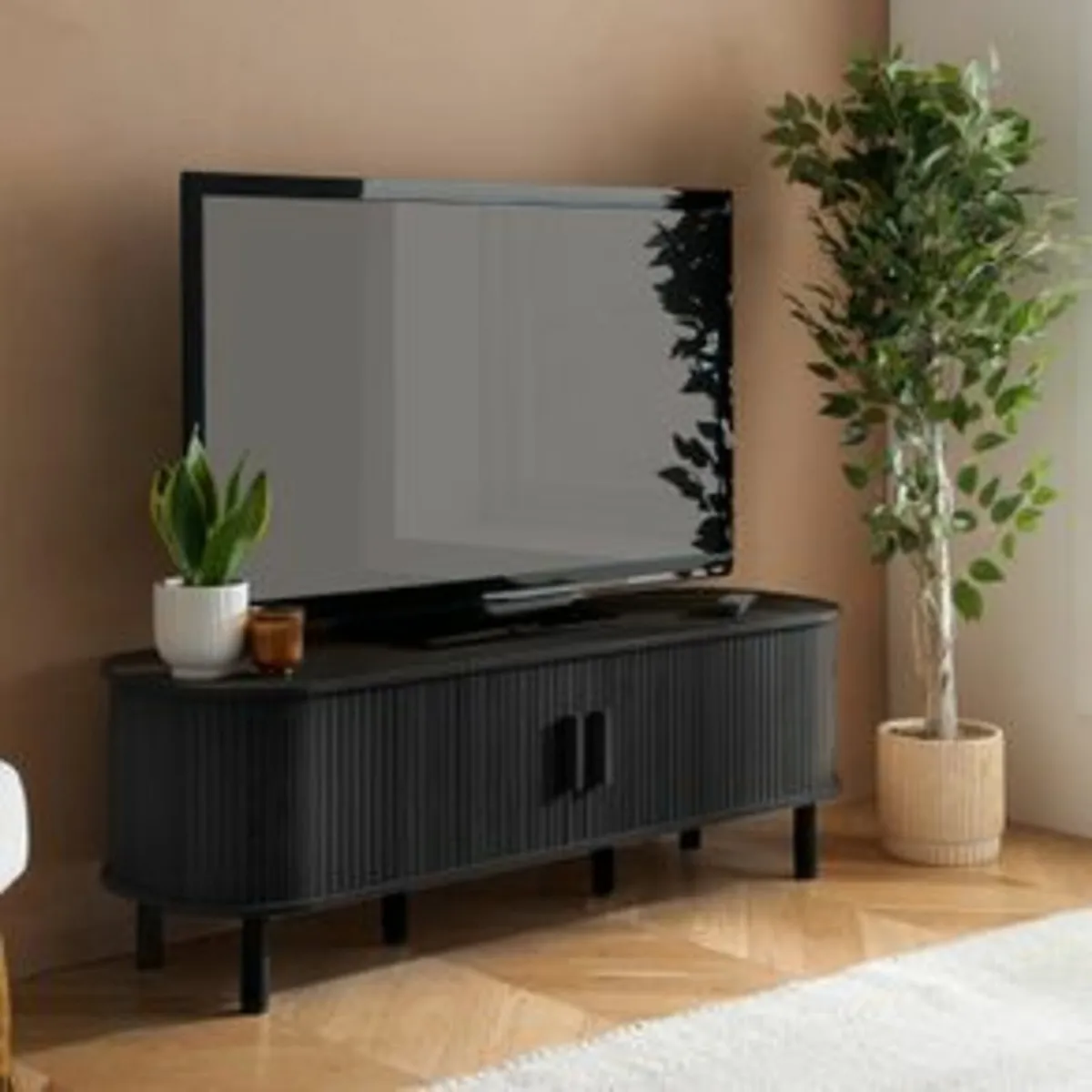 Birlea Axel Fluted TV Unit Black - Image 3