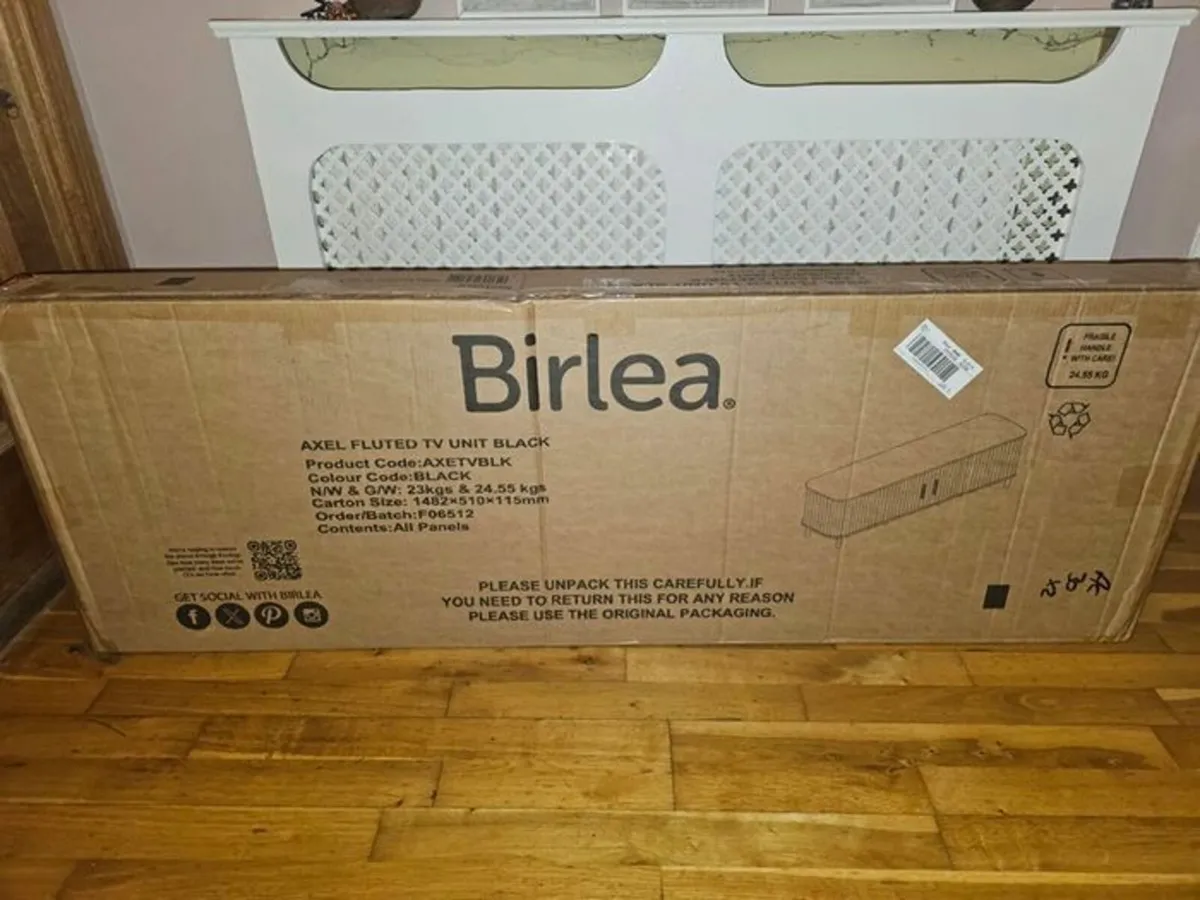 Birlea Axel Fluted TV Unit Black - Image 4