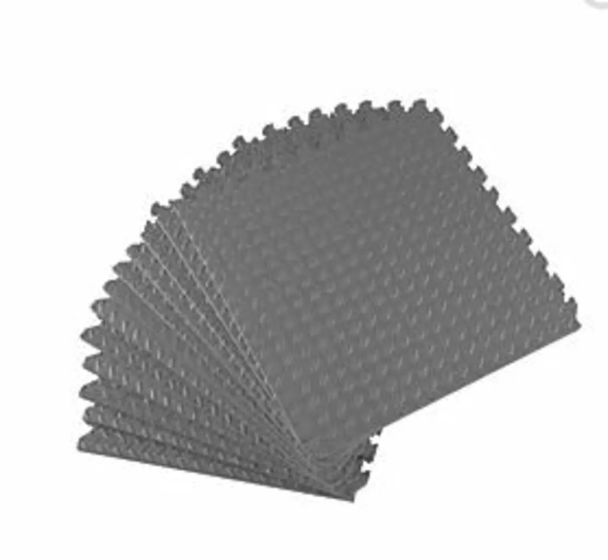 Interlocking Foam Floor Tiles Grey 10mm 12 Pack - Image 1
