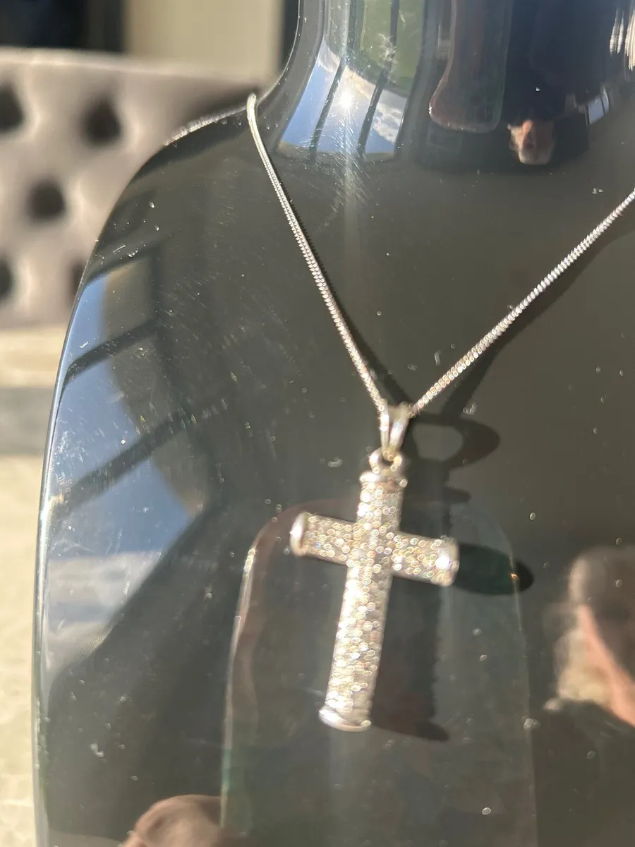 White gold diamond chunky necklace - Image 2