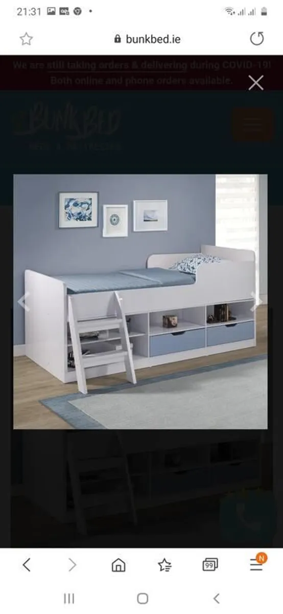 Children's mid sleeper single bed - Image 1