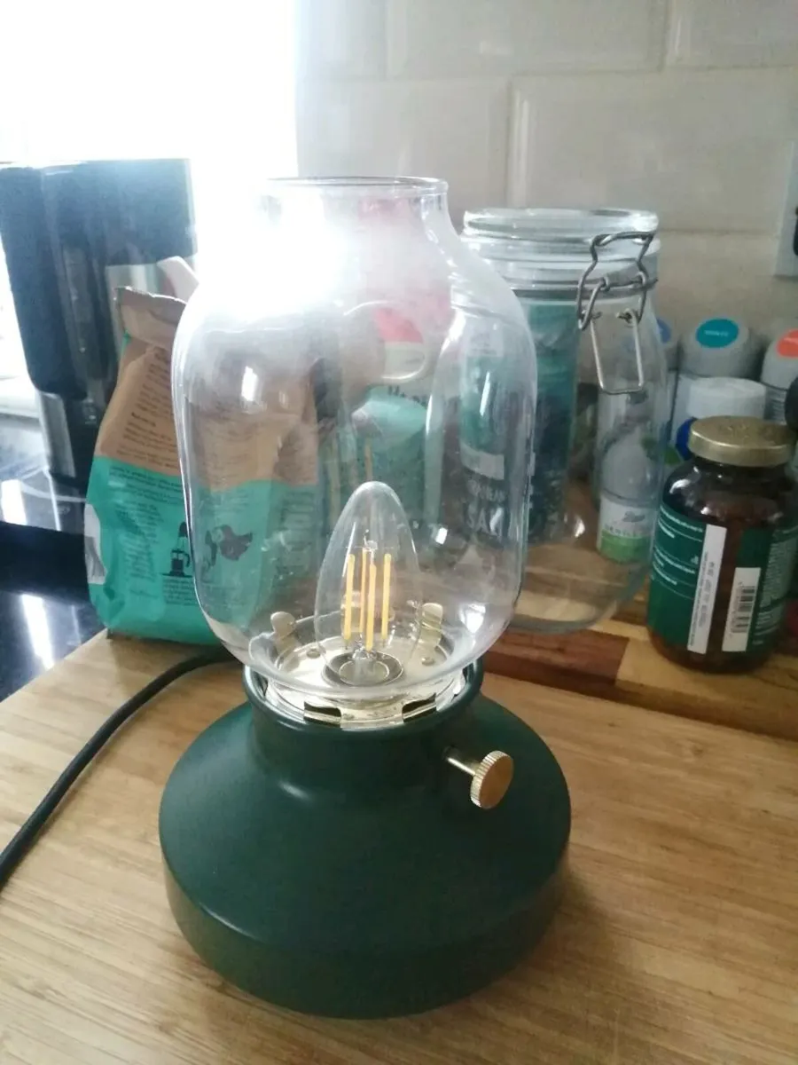 Ikea Tarnaby green base dimmable lamp