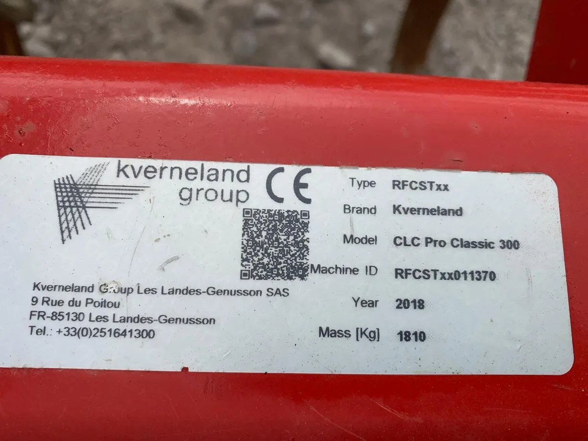 KVERNELAND CLC PRO CLASSIC 300, AS NEW - Image 4