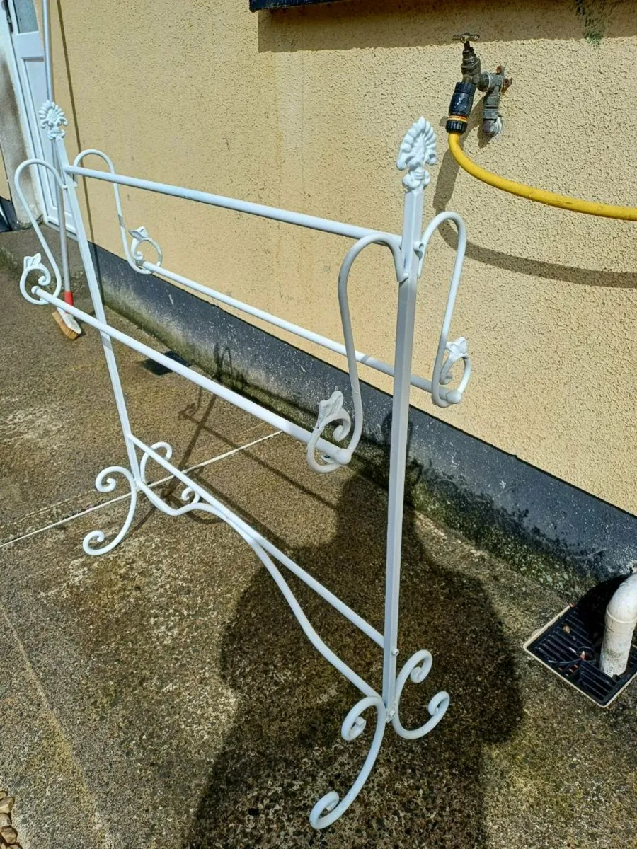 Vintage Wrought Iron Clothes Rail - Image 1