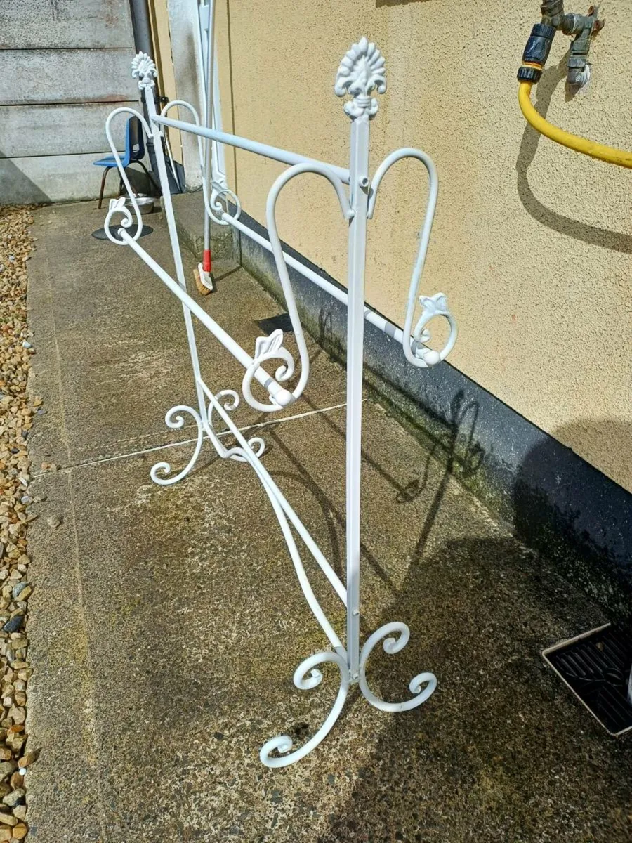 Vintage Wrought Iron Clothes Rail - Image 2