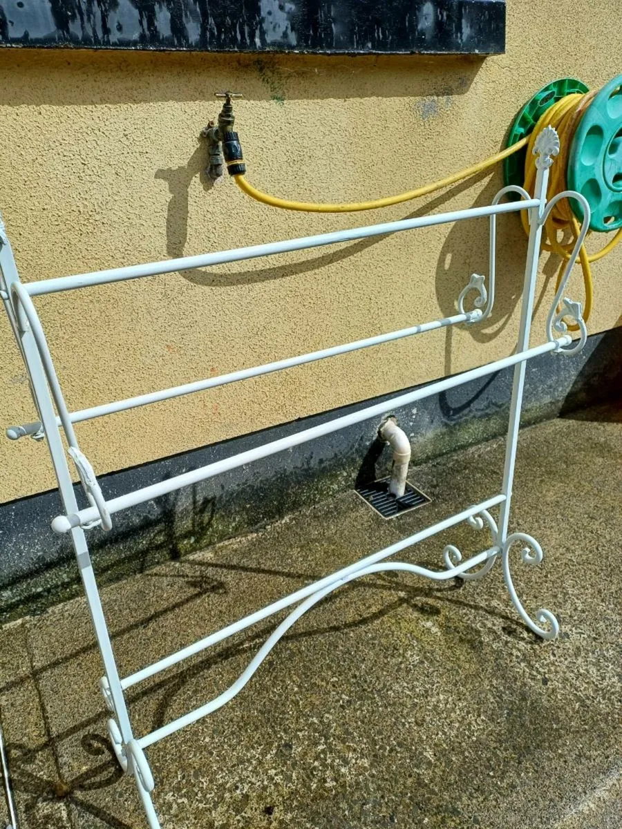 Vintage Wrought Iron Clothes Rail - Image 3