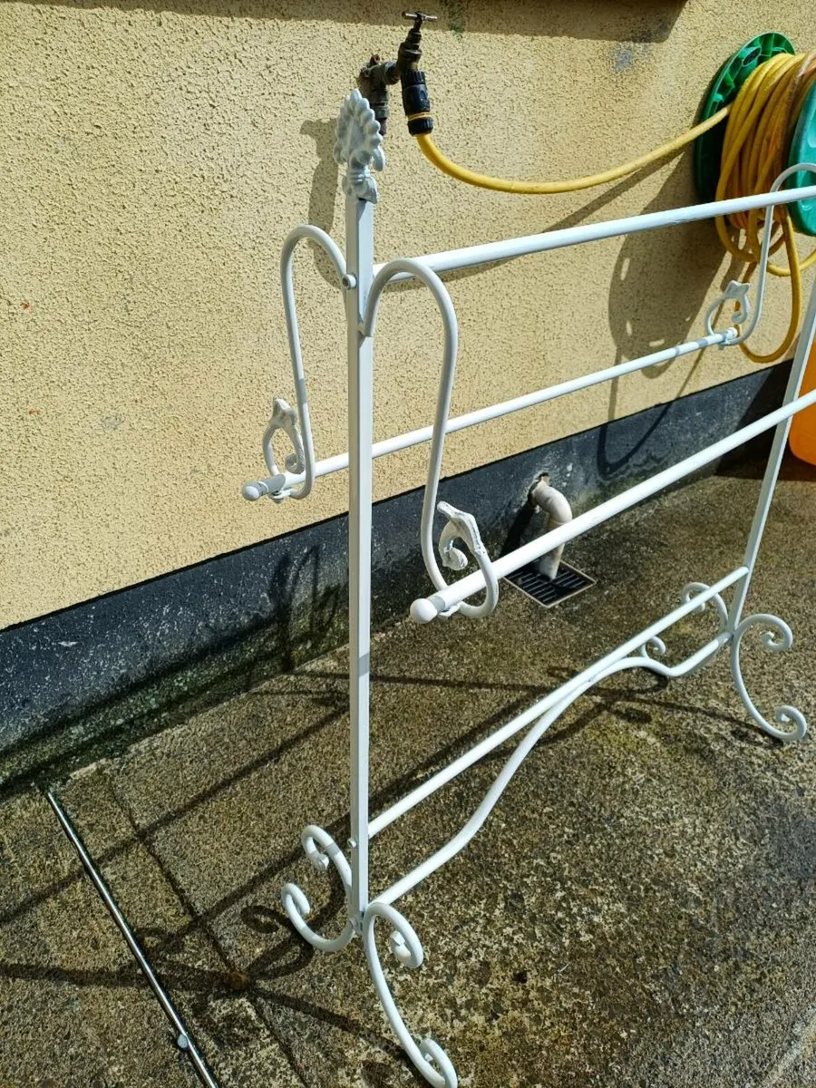 Vintage Wrought Iron Clothes Rail - Image 4