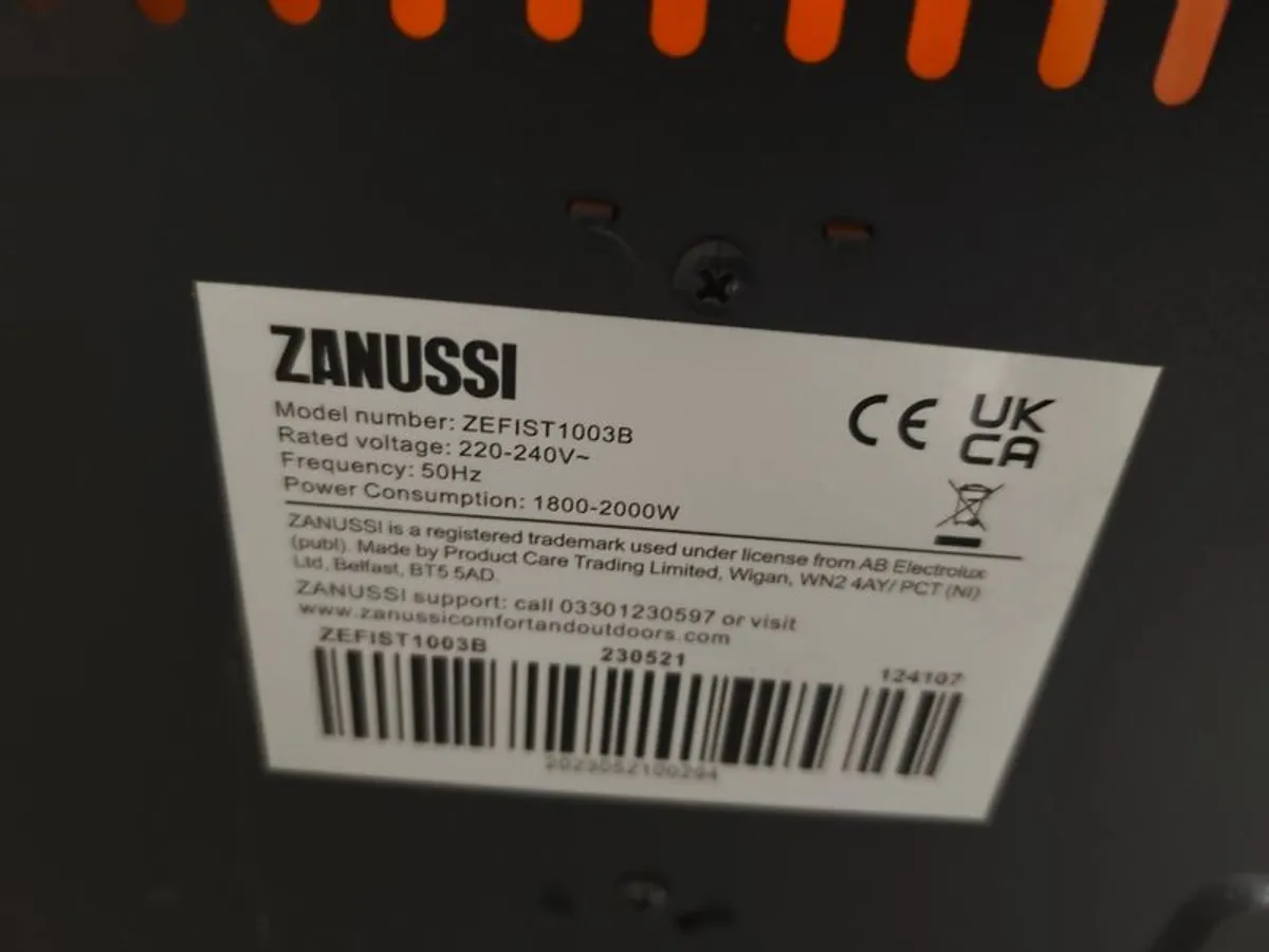 Zanussi 2 KW Black Electric Inset Fire Stove - Image 4
