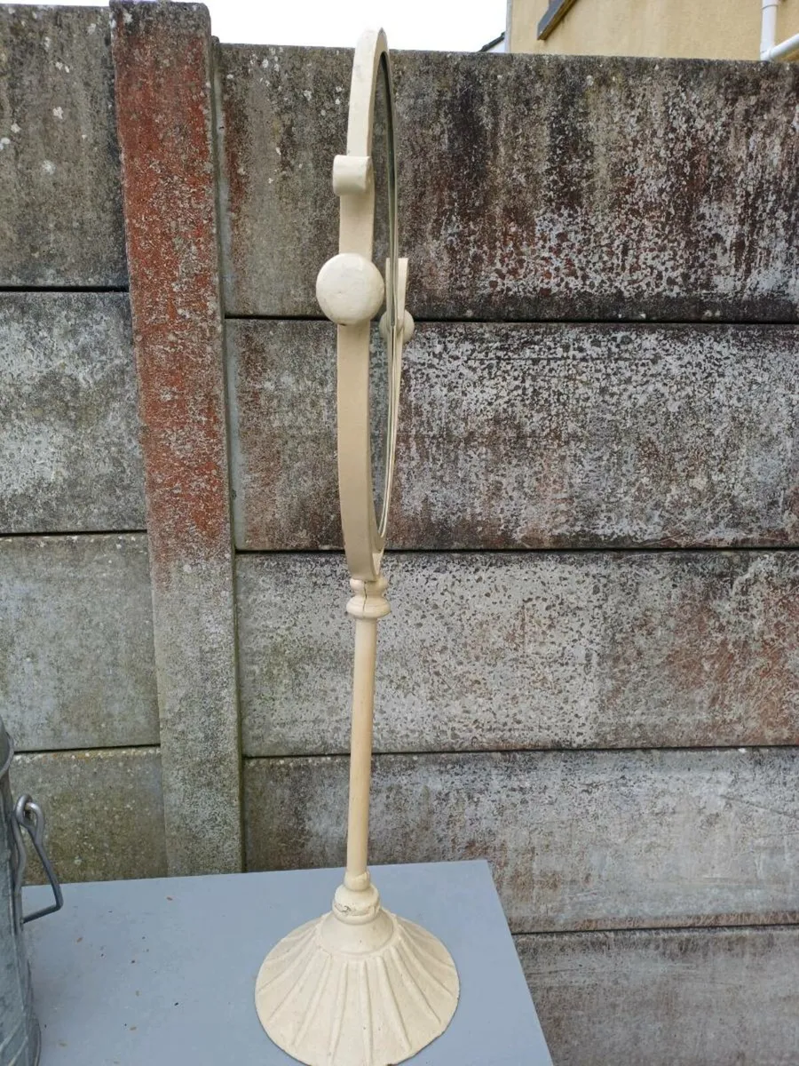 Vintage Shabby Chic Metal Table Mirror - Image 2