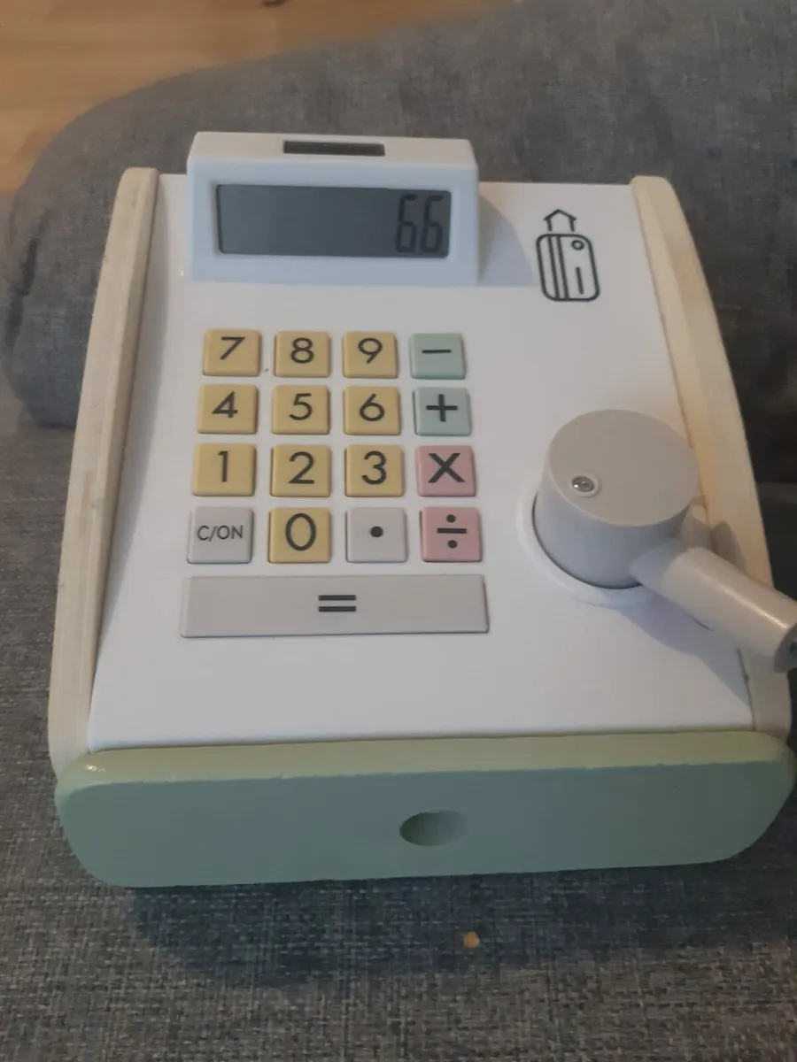 Wooden Checout with Money - Image 1