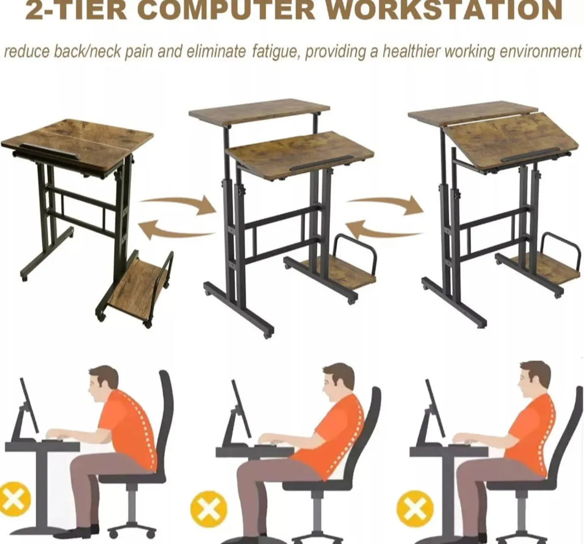 NEW Standing / Sitting Desk Height Adjustable - Image 2