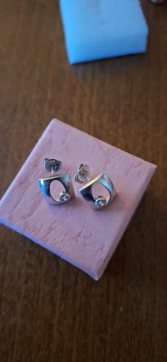 Sterling Silver Earrings Stone - Image 1