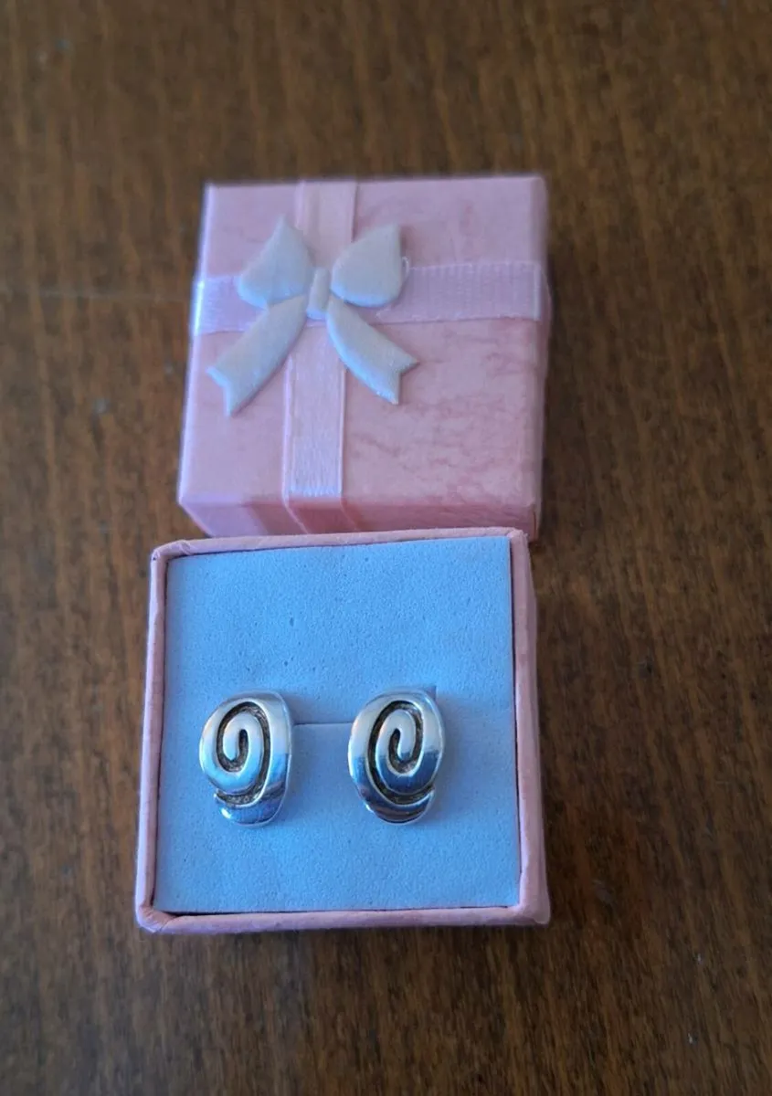 Sterling Silver Earrings Scroll - Image 2