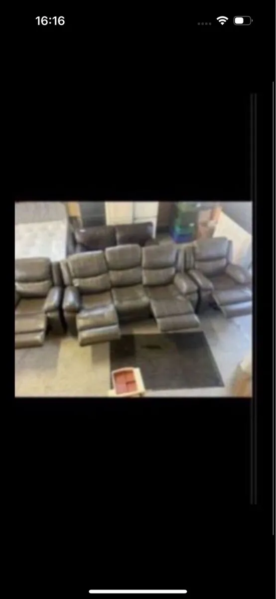 New leather suites in black or grey - Image 2